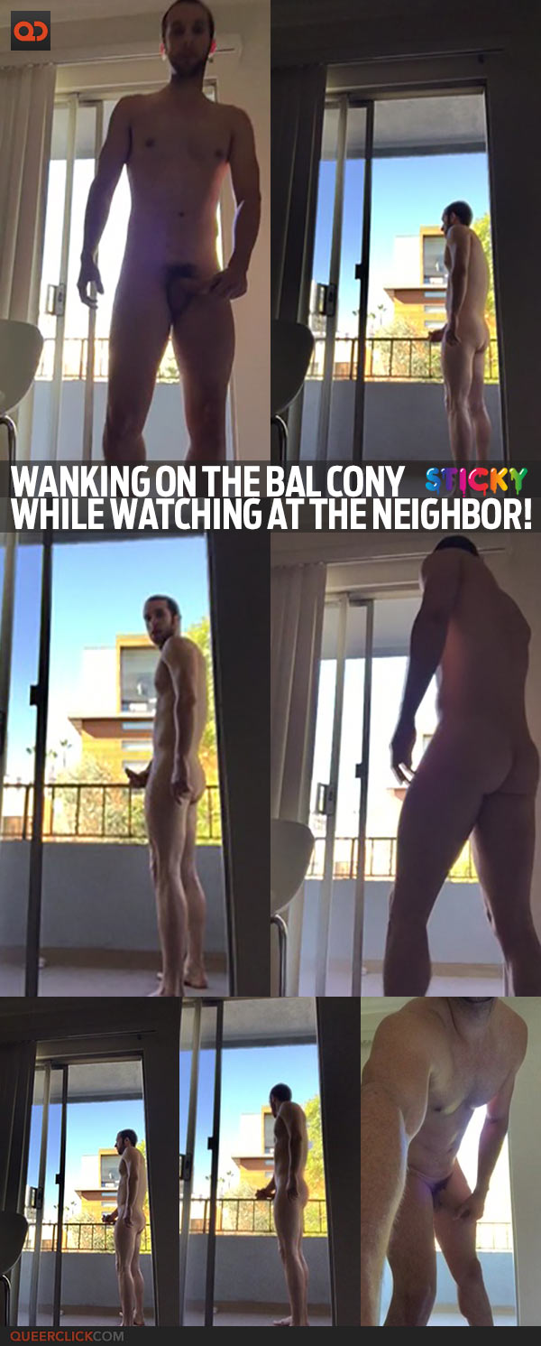 Wanking On The Balcony While Watching At The Neighbor!