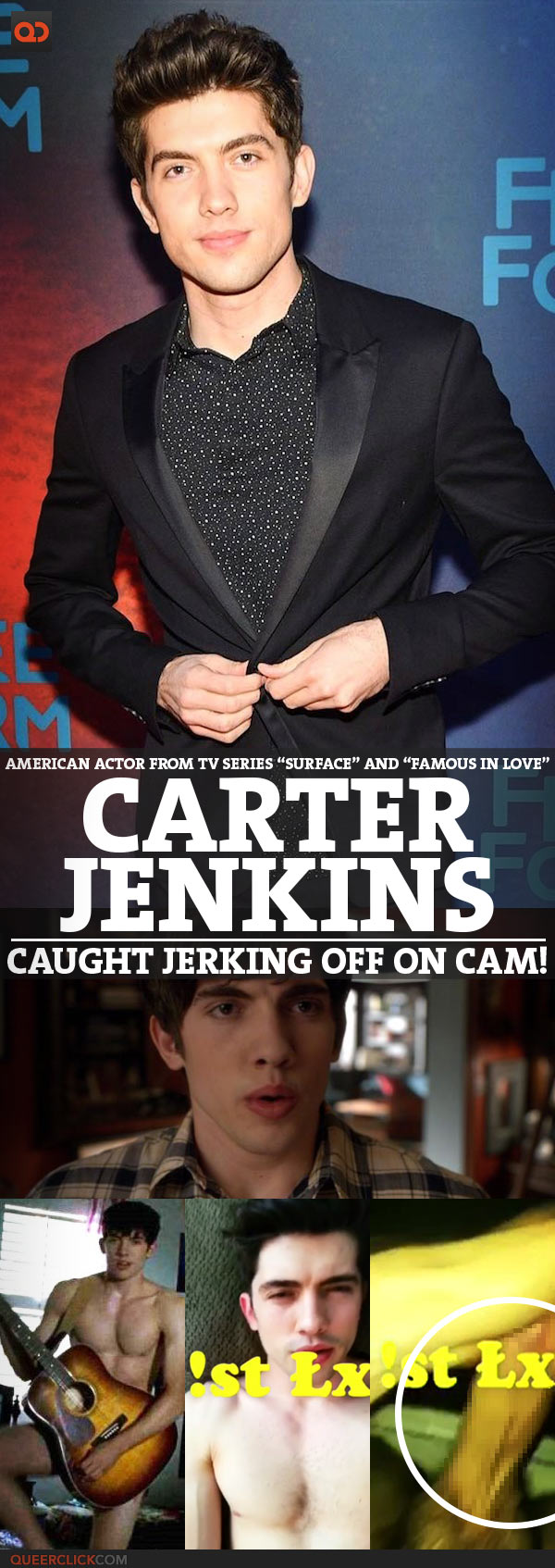 Carter Jenkins, American Actor From TV Series “Surface” And “Famous In Love”, Caught Jerking Off On Cam!