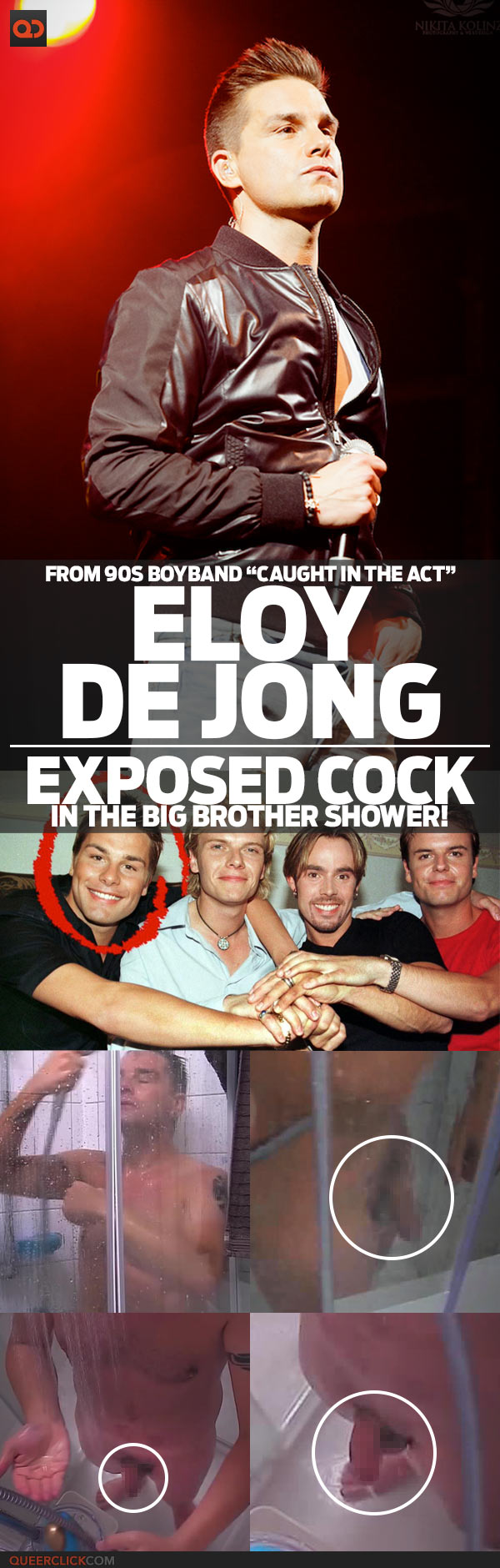 Eloy De Jong, From 90s BoyBand “Caught In The Act”, Exposed Cock In The Big Brother Shower!