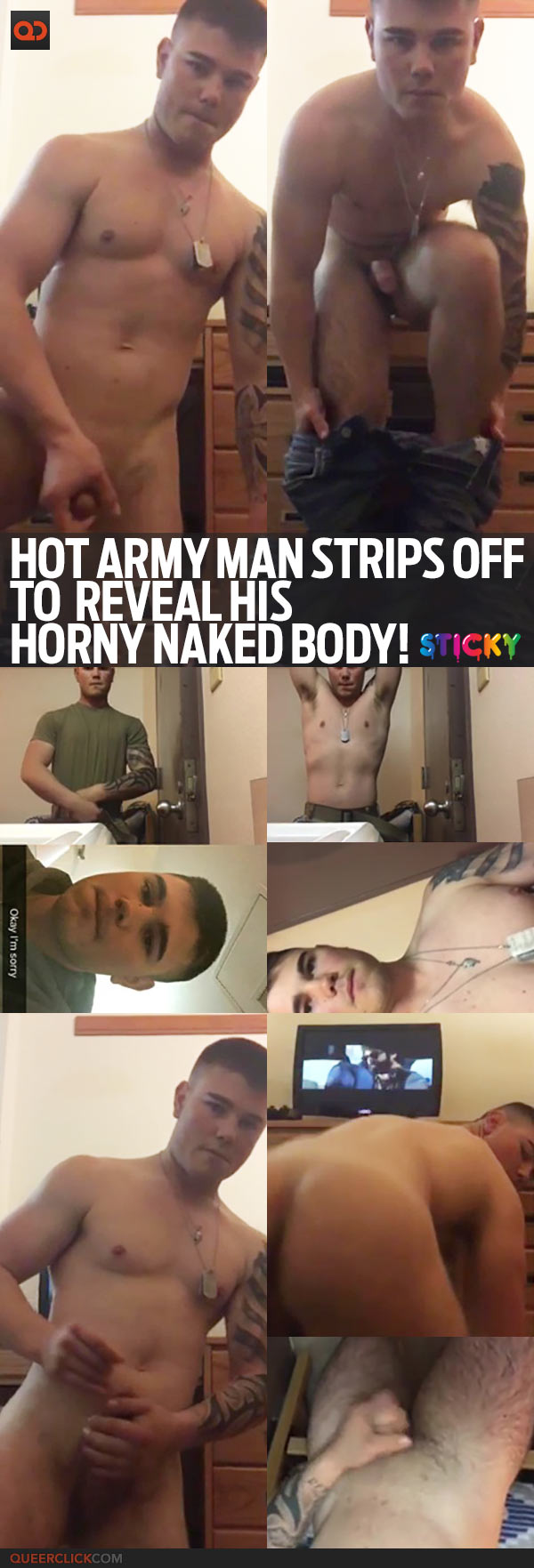 Hot Army Man Strips Off To Reveal His Horny Naked Body!