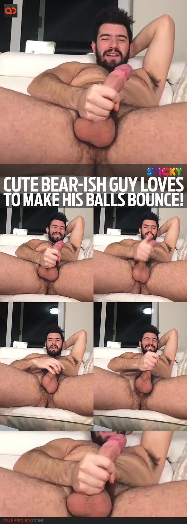 Cute Bear-Ish Guy Loves To Make His Balls Bounce!
