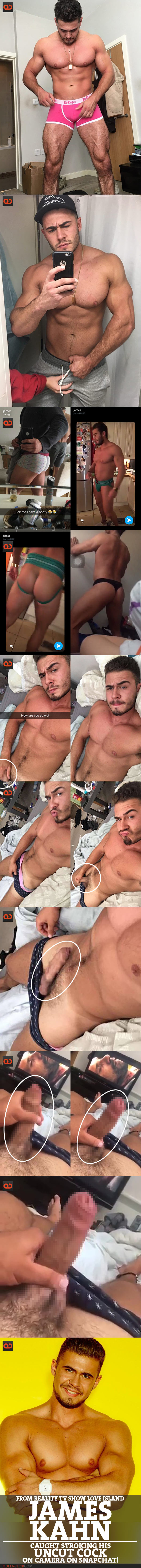 James Kahn, From Reality TV Show Love Island, Caught Stroking His Uncut Cock On Camera On Snapchat!