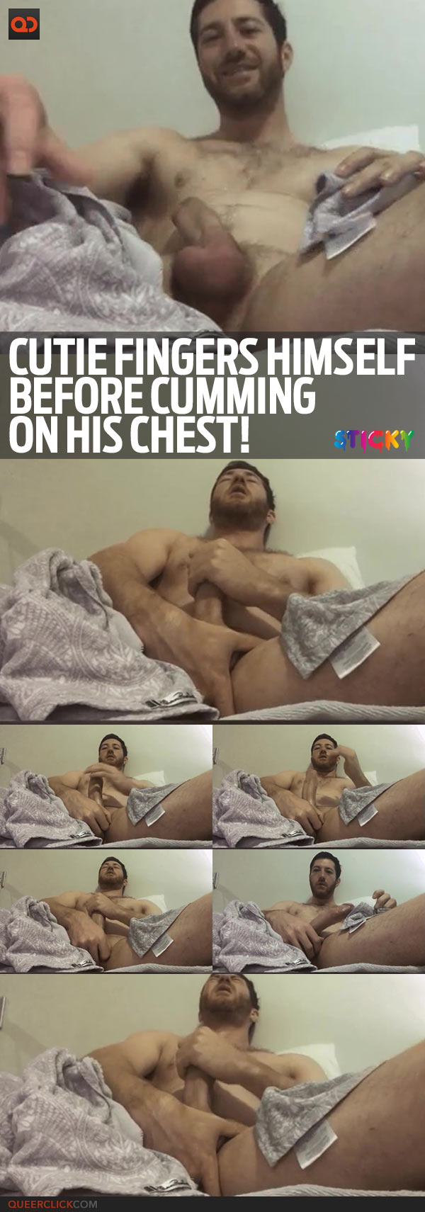 Cutie Fingers Himself Before Cumming On His Chest!