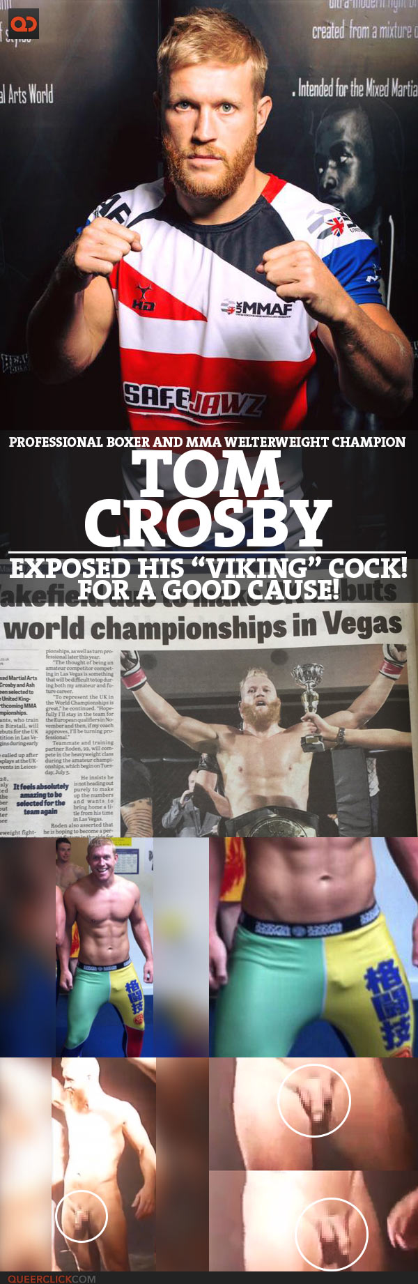 Tom Crosby,  Professional Boxer And MMA Welterweight Champion, Exposed His “Viking” Cock For A Good Cause!