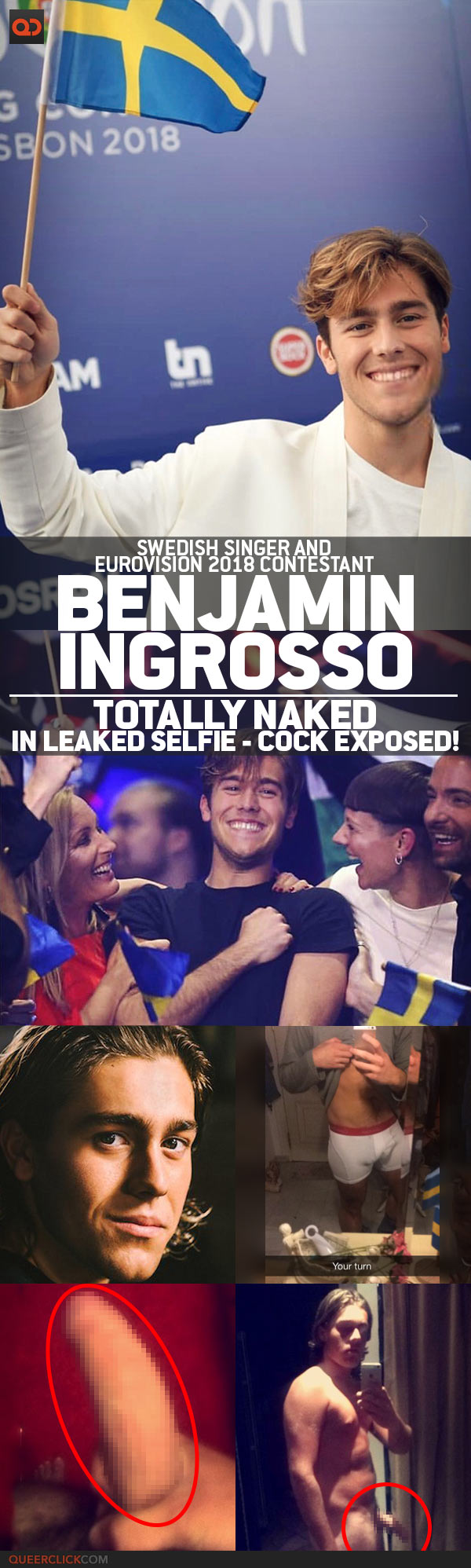 Benjamin Ingrosso, Swedish Singer And Eurovision 2018 Contestant, Totally Naked In Leaked Selfie - Cock Exposed!