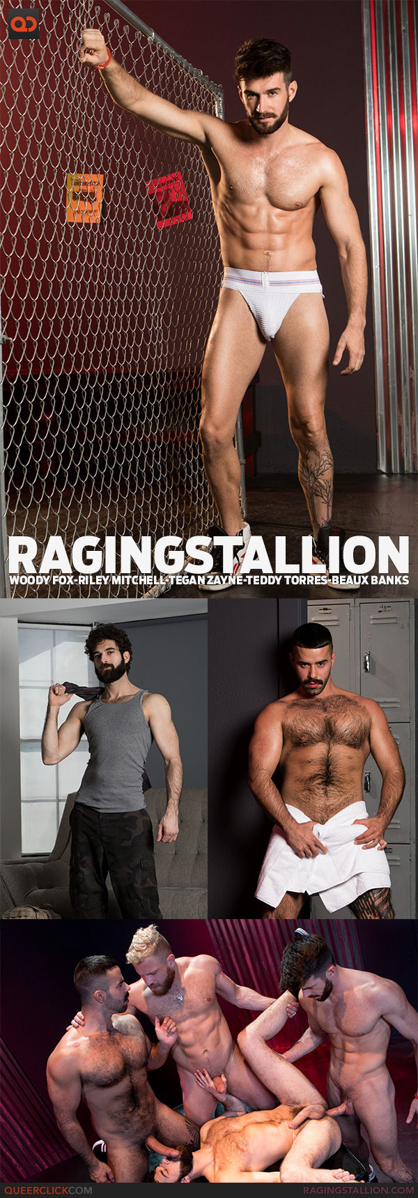 Raging Stallion: Woody Fox, Riley Mitchell, Tegan Zayne, Teddy Torres and Beaux Banks
