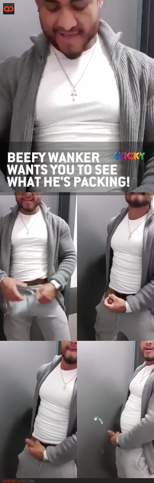 Beefy Wanker Wants You To See What He's Packing!