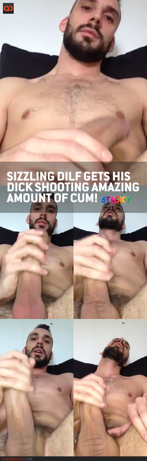 Sizzling DILF Gets His Dick Shooting Amazing Amount Of Cum!