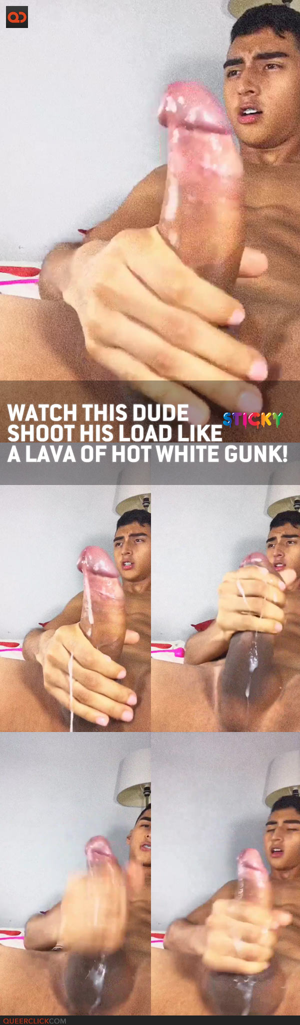 Watch This Dude Shoot His Load Like A Lava Of Hot White Gunk!