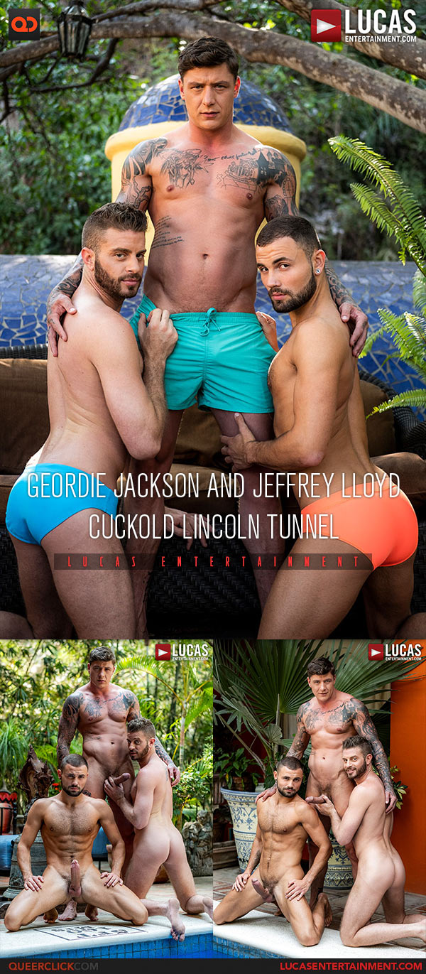 Lucas Entertainment: Geordie Jackson Fucks Jeffrey Lloyd Bareback While Lincoln Tunnel Watches - Cuckold