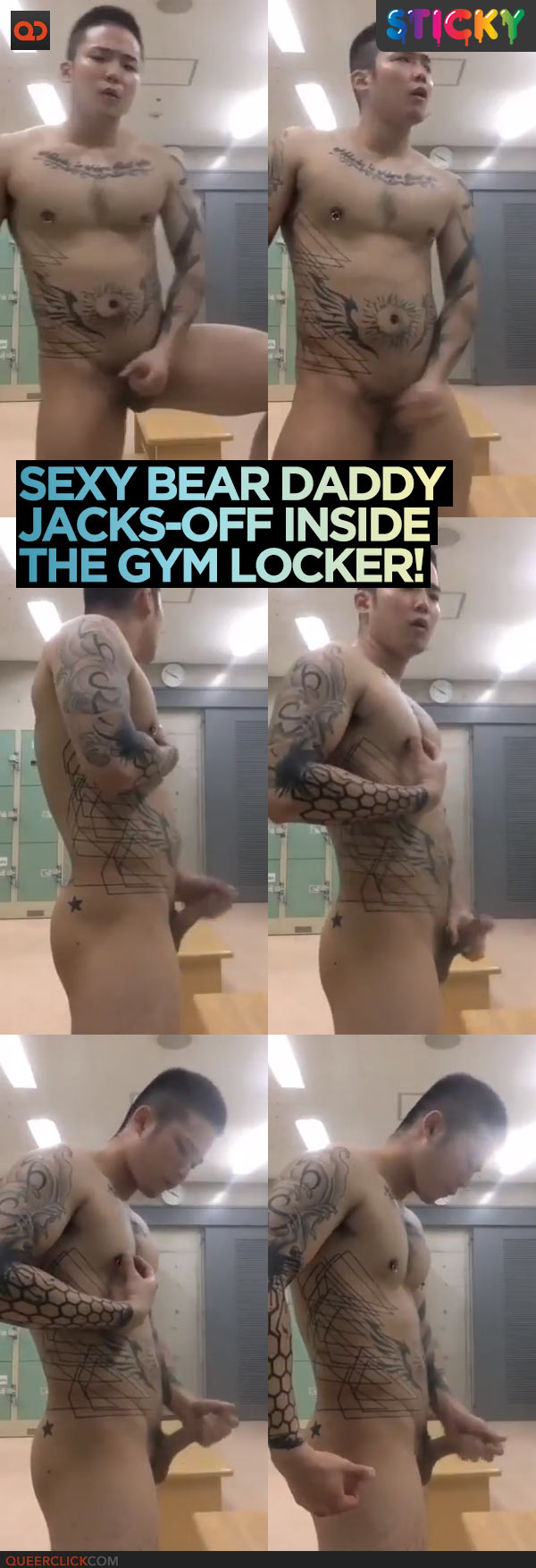Sexy Bear Daddy Jacks-Off Inside The Gym Locker!