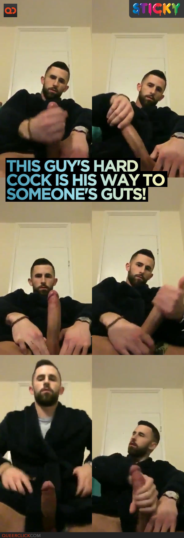 This Guy's Hard Cock Is His Way To Someone's Guts!