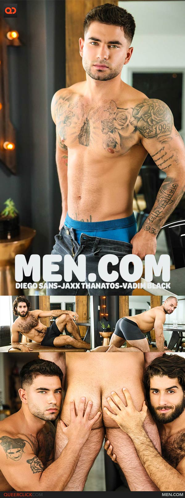 Men.com:  Diego Sans, Jaxx Thanatos and Vadim Black