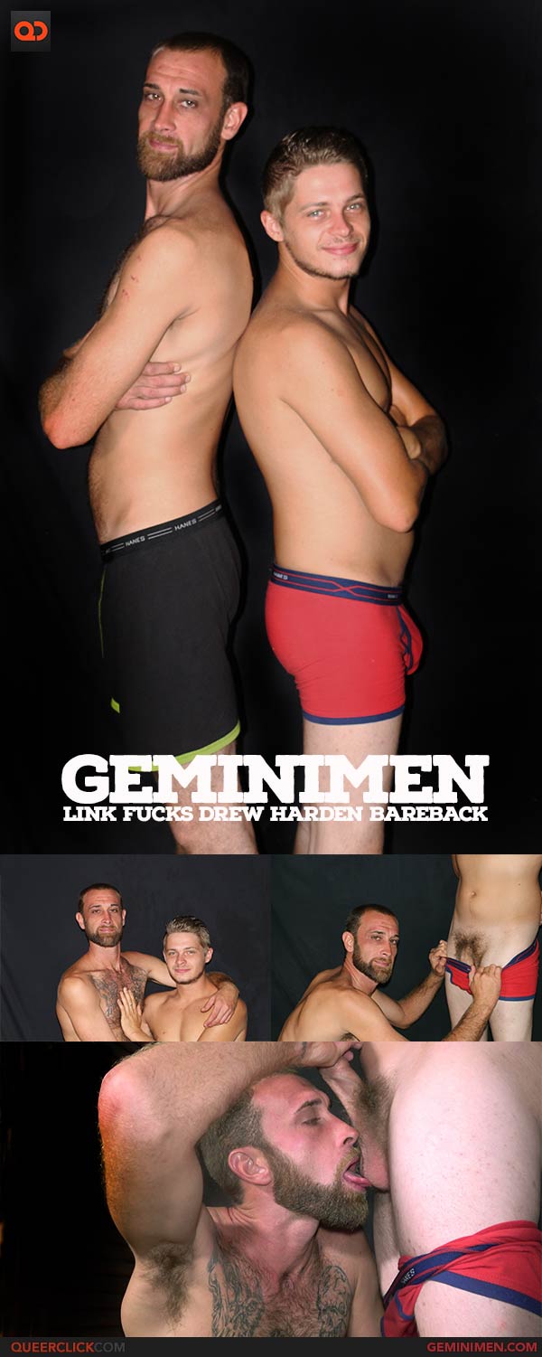 Gemini Men: Link Fucks Drew Harden Bareback