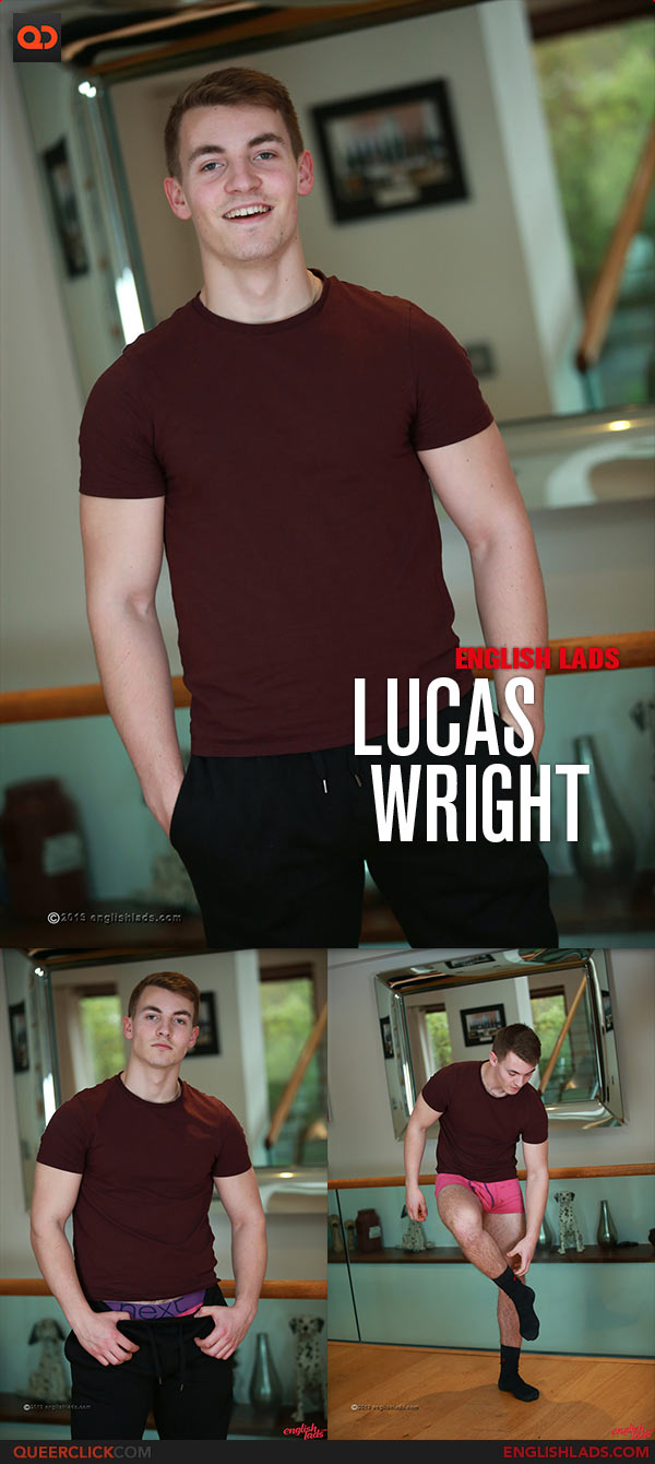 English Lads: Lucas Wright - Muscular Hairy Hunk Shows off his Long and Thick Uncut Cock