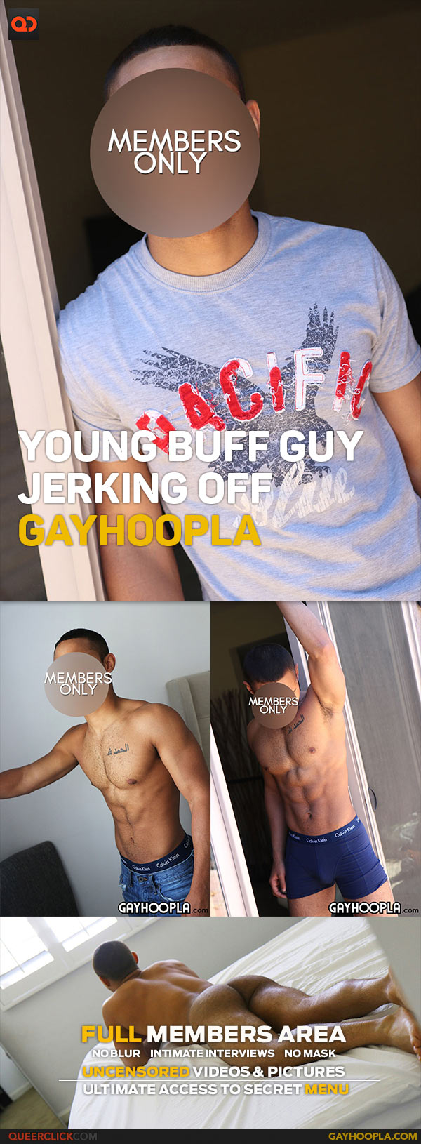 GayHoopla: Young Buff Guy Jerking Off - Secret Menu Model