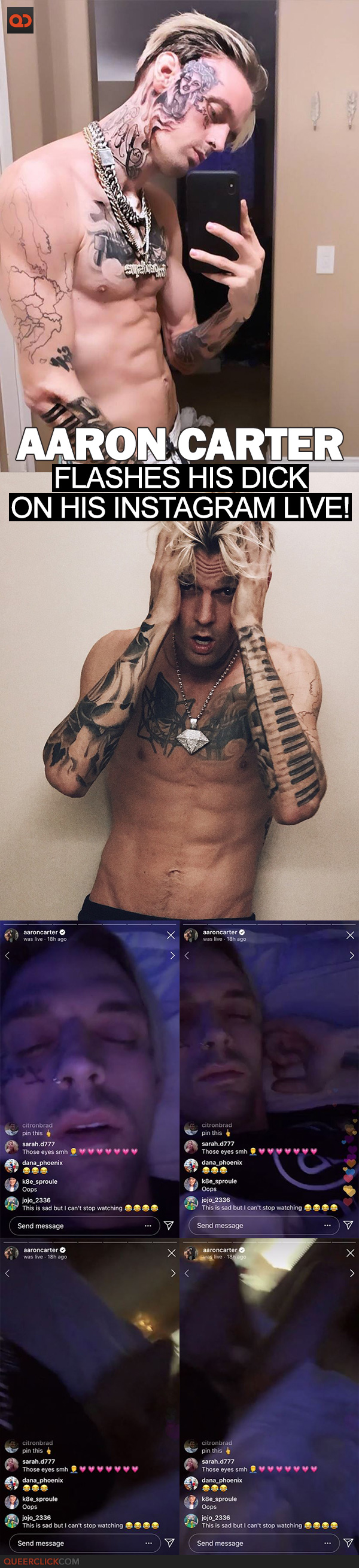 Aaron Carter Flashed His Dick On Instagram Live!