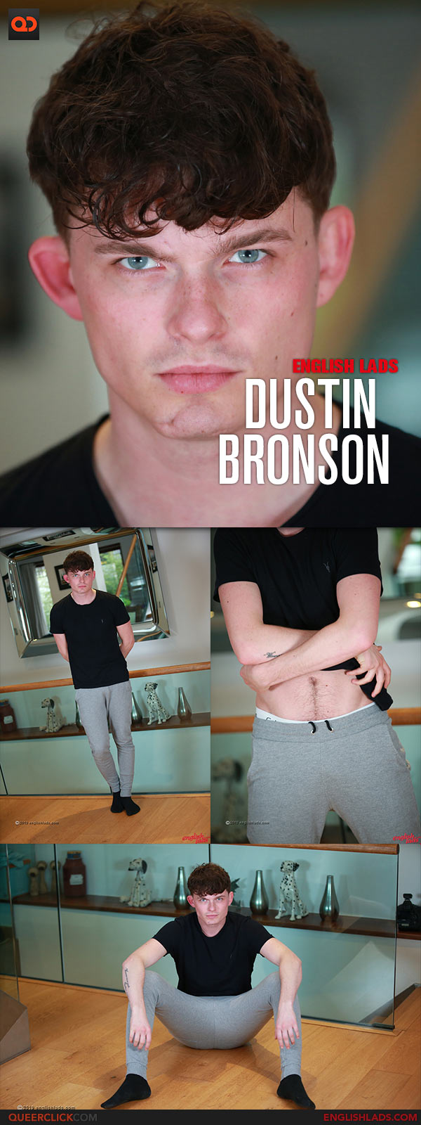 English Lads: Dustin Bronson - Tall and Lean Young Pup Shows off his Big Uncut Cock