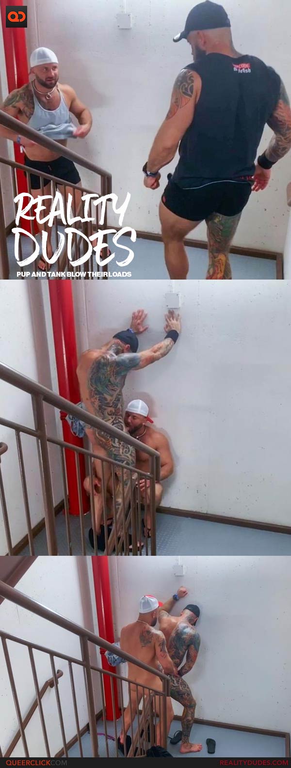 Reality Dudes: Pup and Tank Blow Their Loads in(on?) a Stairwell