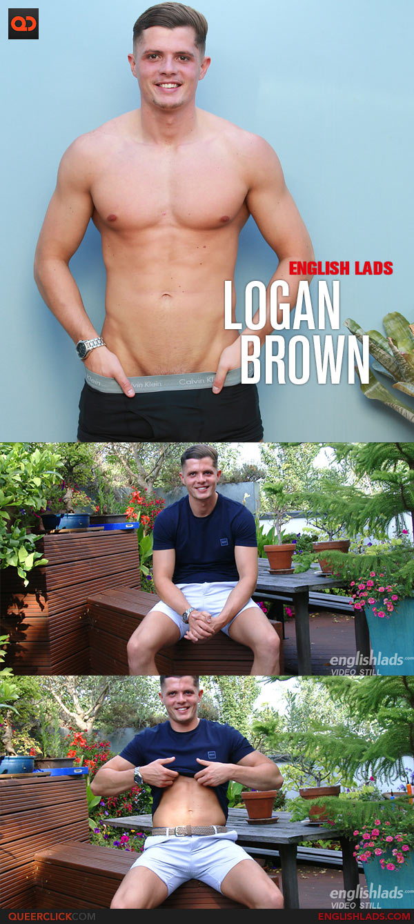 English Lads: Logan Brown - Young Straight Muscular Stud Wanks his Big Uncut Cock