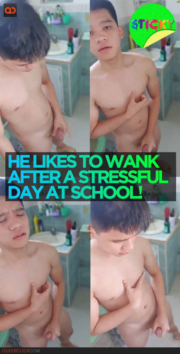 He Likes To Wank After A Stressful Day At School!