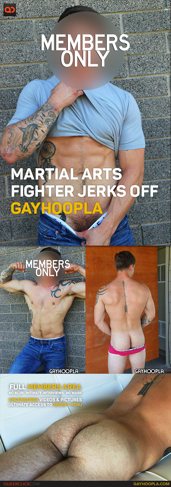 Gayhoopla: Martial Arts Fighter Jerks Off
