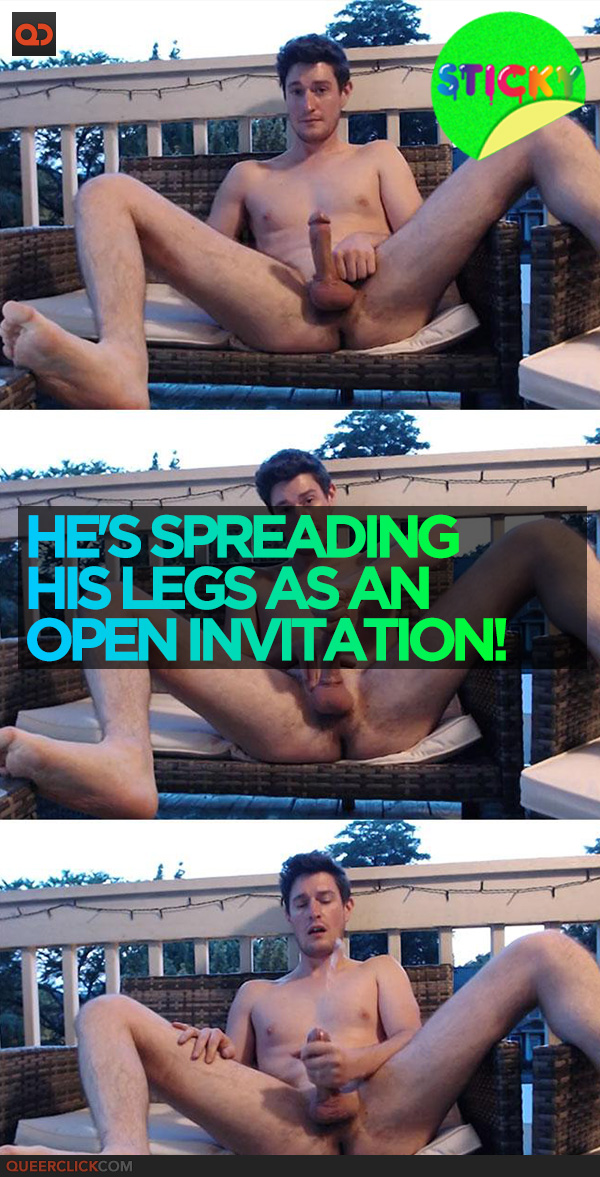 He's Spreading His Legs As an Open Invitation!