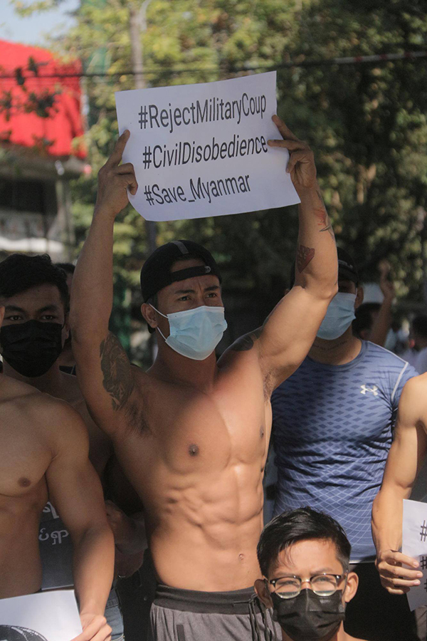 Shirtless Hunks Took the Streets Of Myanmar For Protest!