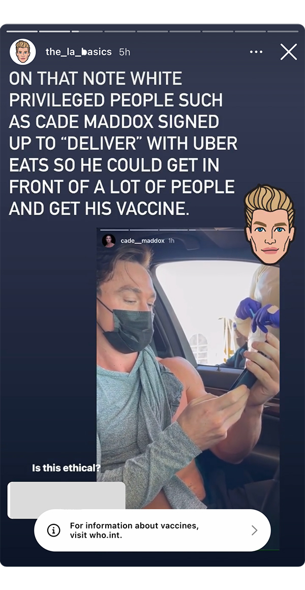 Cade Maddox Draws Flak for This Vaccination 