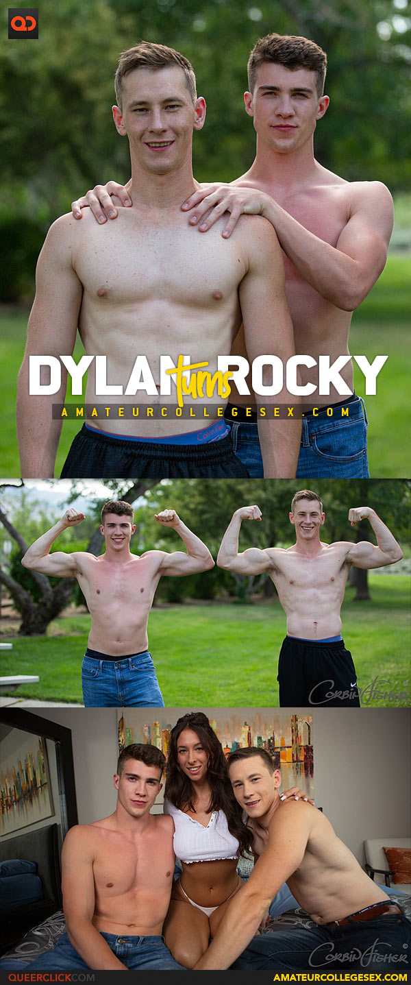 Amateur College Sex: Dylan Fucks Rocky - MMF Bareback Threesome