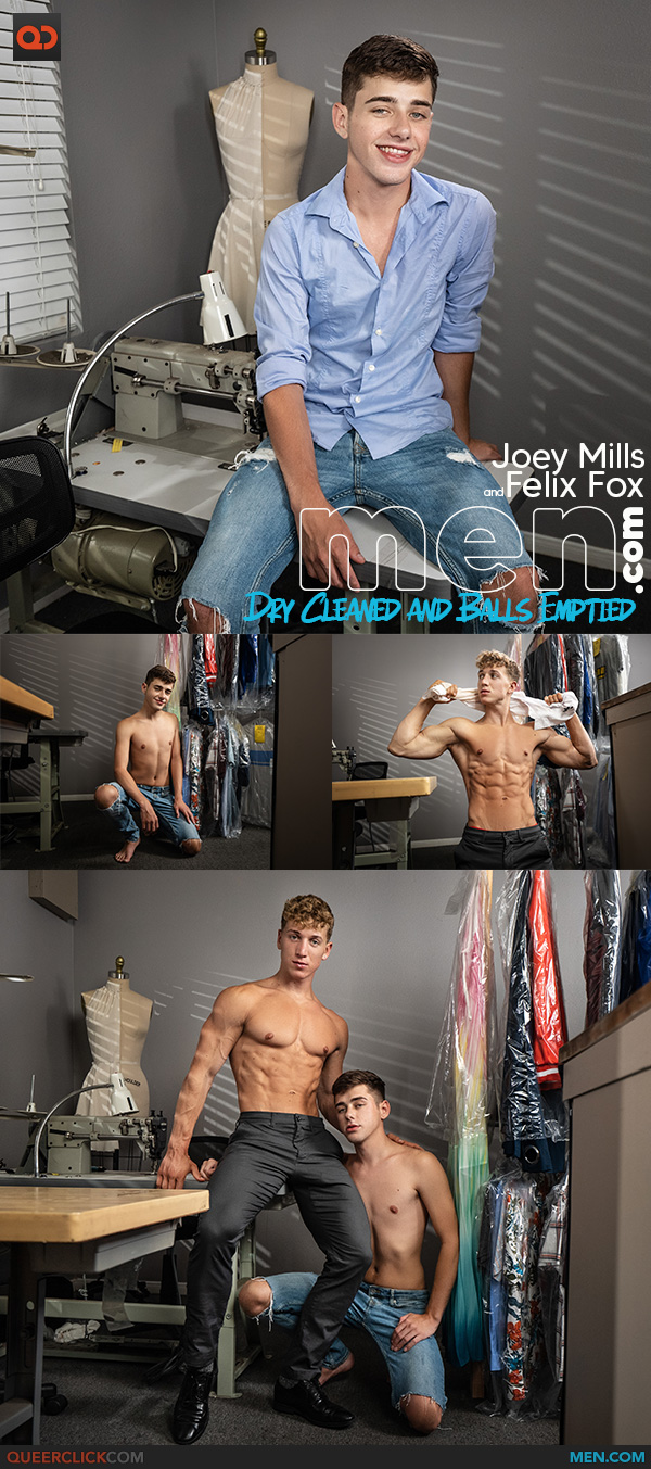 Men.com: Felix Fox and Joey Mills - Dry Cleaned and Balls Emptied -  QueerClick