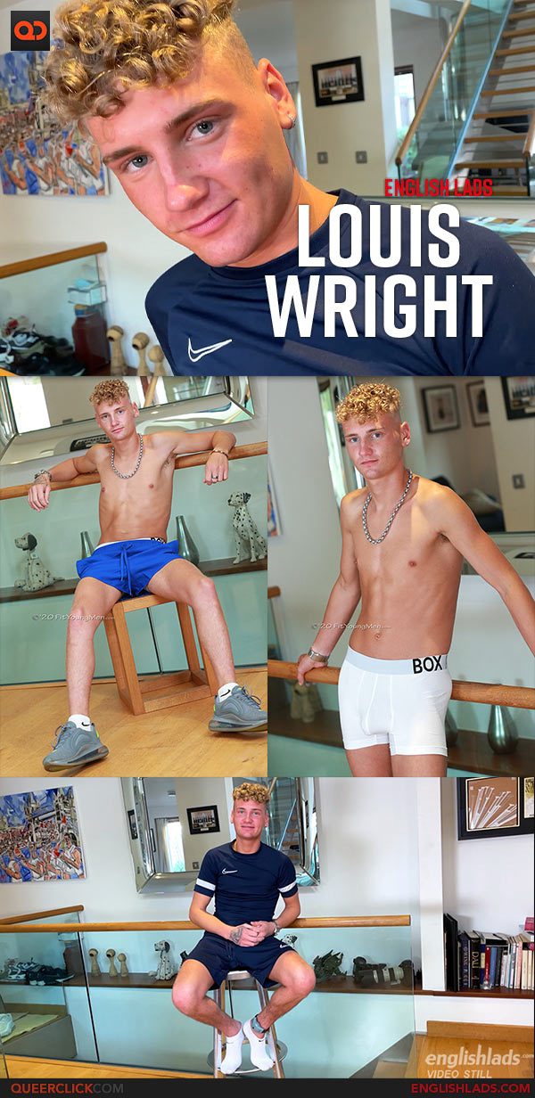 English Lads: Young, Slim and Blond Lad Louis Wright Gets his Uncut Cock Wanked