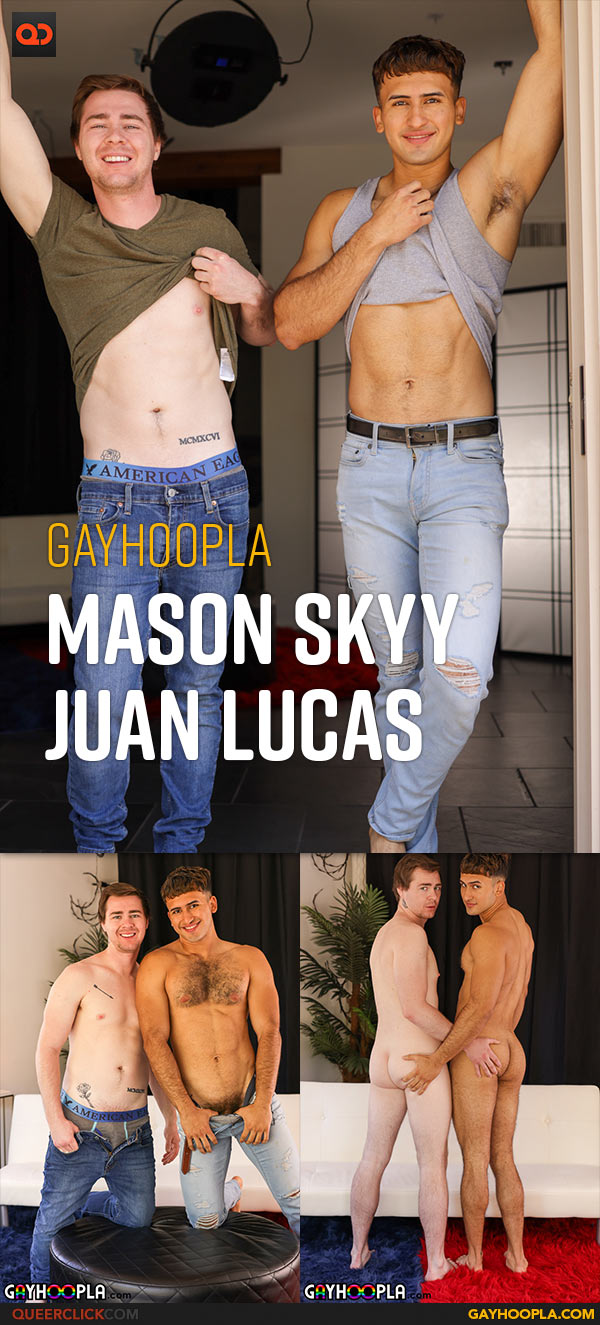 Gayhoopla: Juan Lucas Fucks Mason Skyy Then Gets Massive Facial From Him To Repay the Favor