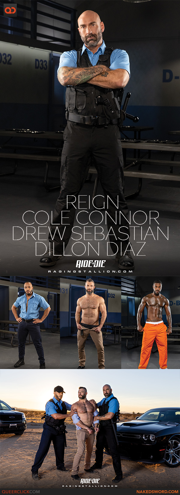 Naked Sword: Reign, Cole Connor, Drew Sebastian and Dillon Diaz