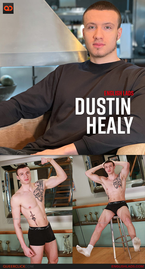 English Lads: Dustin Healy - Straight Muscular Hunk Wanks his Massive Thick Uncut Cock