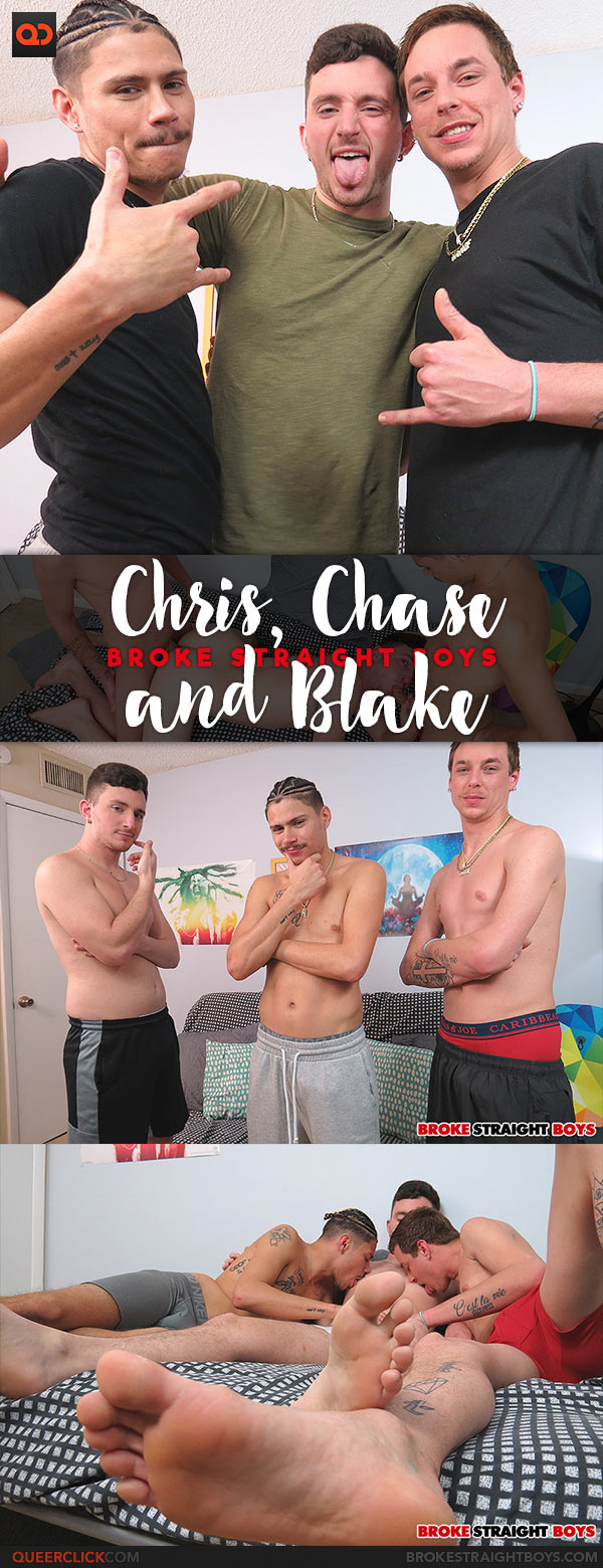 Broke Straight Boys: Chris Star, Chase Tyler and Blake White - Bareback Threesome