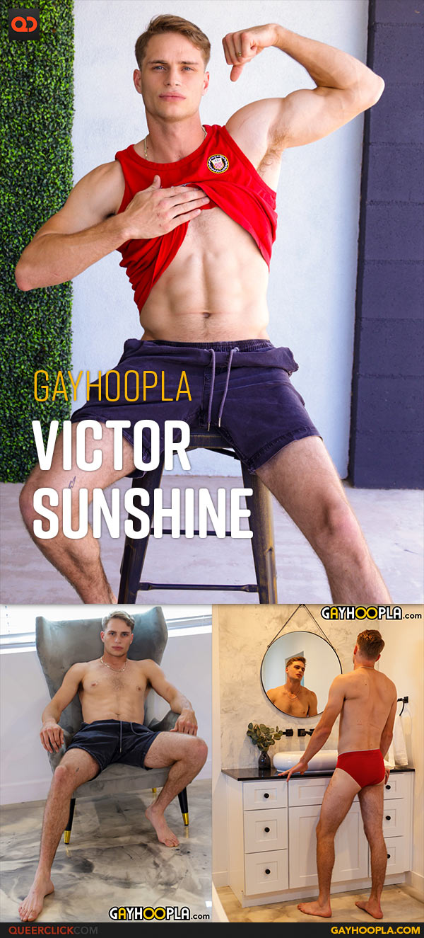 Gayhoopla Victor Sunshine - Victor Races His New Friend To See Who Can Cum First photo
