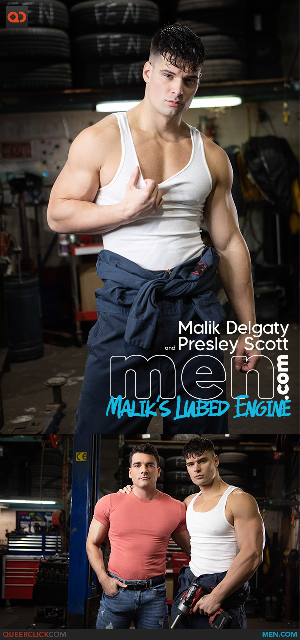 Men.com: Malik Delgaty and Presley Scott - Malik's Lubed Engine