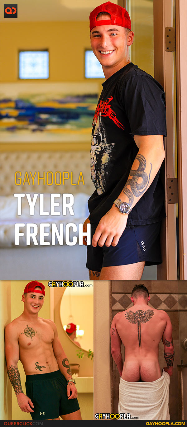 Gayhoopla: Tyler French - Frat Hottie Strokes His Morning Wood