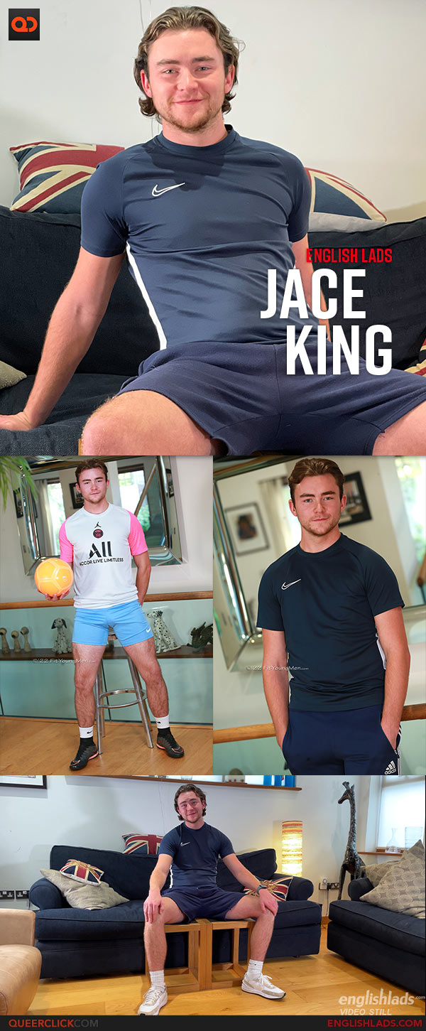 English Lads: Jace King - Young Straight Footballer Wanks His Uncut Cock