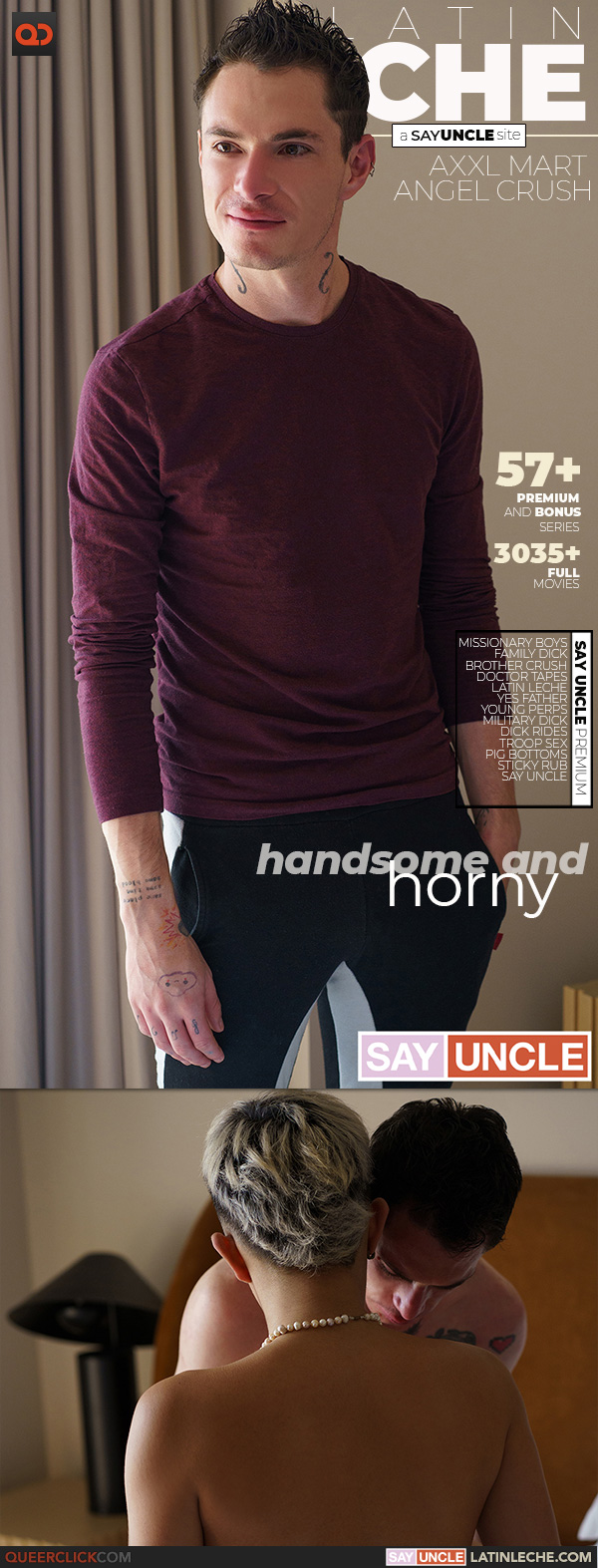 Say Uncle | Latin Leche: Angel Crush and Axxl Mart - Handsome and Horny