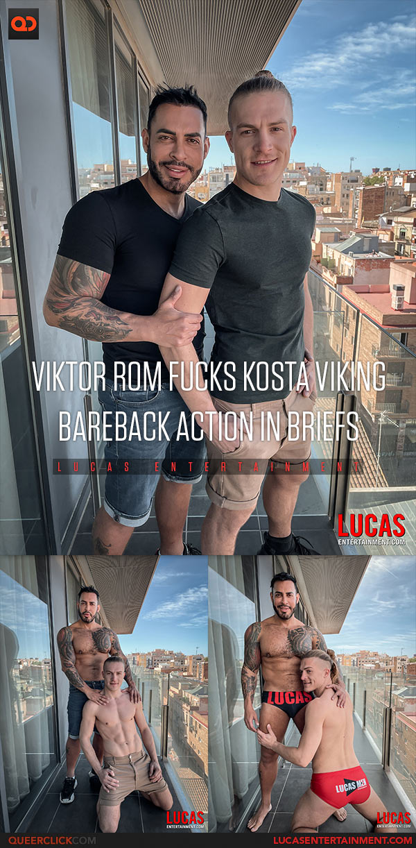 Lucas Entertainment: Viktor Rom Fucks Kosta Viking - Bareback Action In Briefs