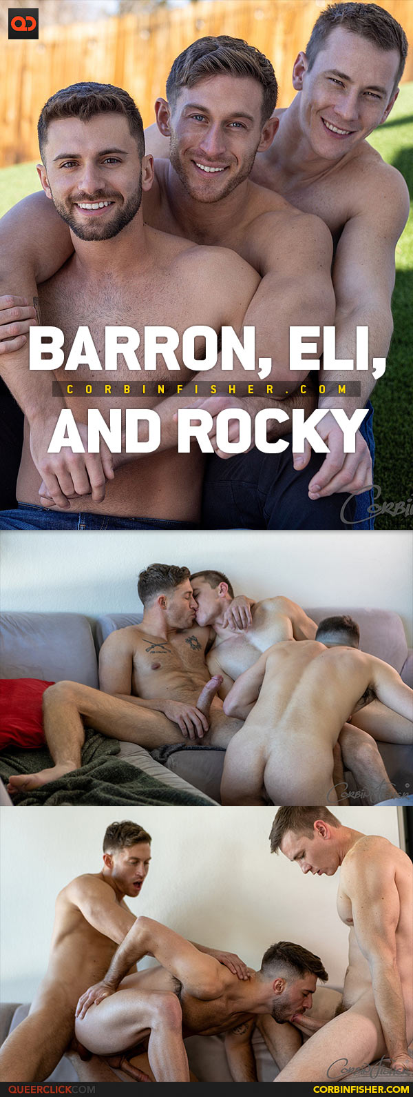 Corbin Fisher: Barron, Eli, and Rocky in 'Sharing Eli' - Bareback Threesome