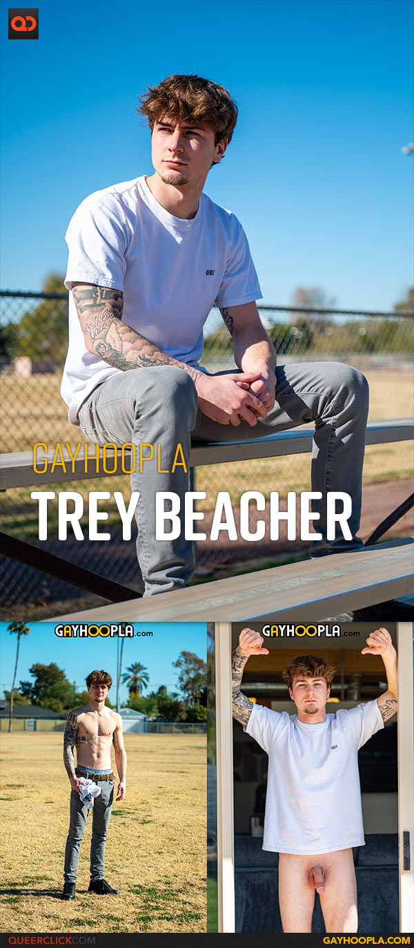 Gayhoopla: Trey Beacher - Young Stud Trey Strokes His Cock