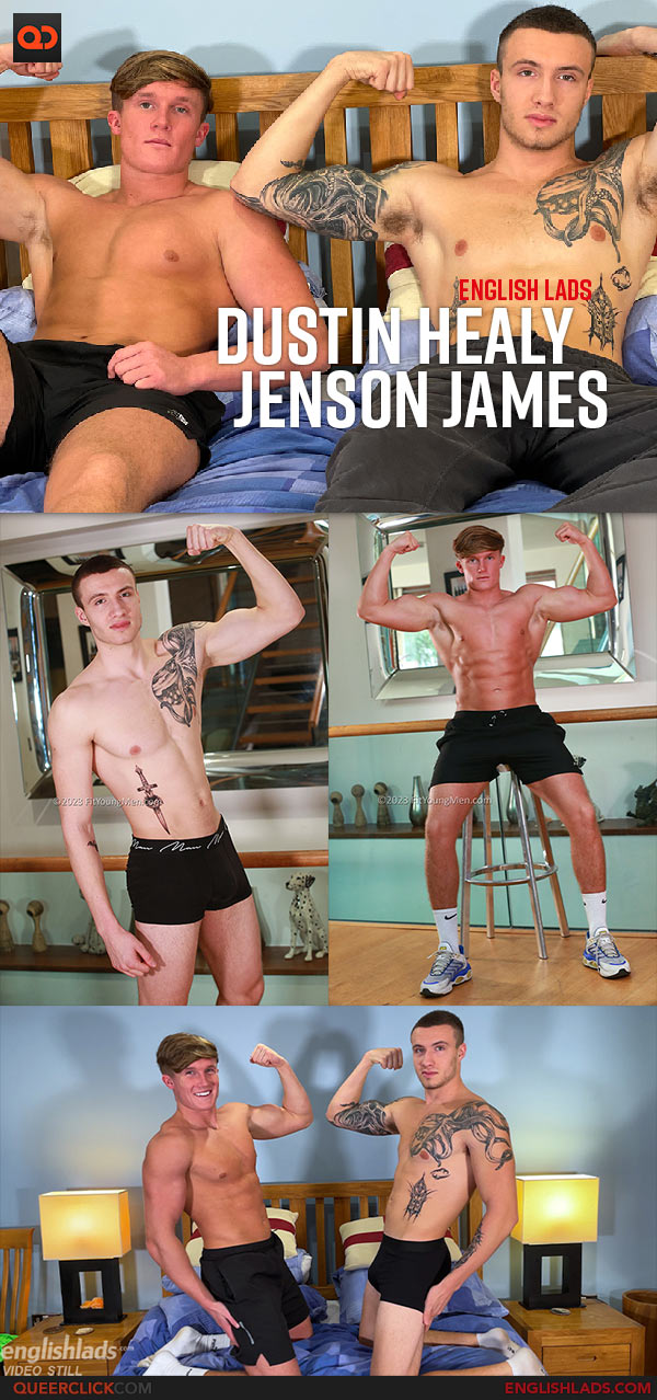 English Lads: Dustin Healy and Jenson James - Straight Young Hunks Experience Their First Man Suck