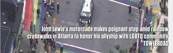 John Lewis's motorcade makes poignant stop amid rainbow crosswalks in Atlanta to honor his allyship with LGBTQ community