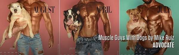 Muscle Guys With Dogs by Mike Ruiz