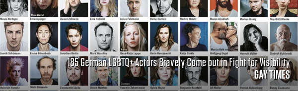 185 German LGBTQ+ Actors Bravely Come out in Fight for Visibility