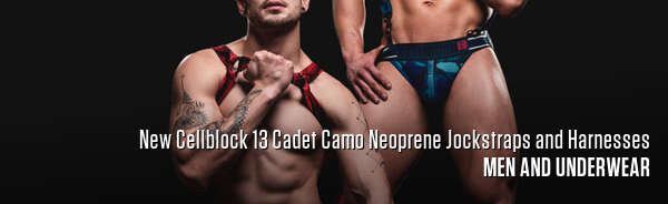 New Cellblock 13 Cadet Camo Neoprene Jockstraps and Harnesses