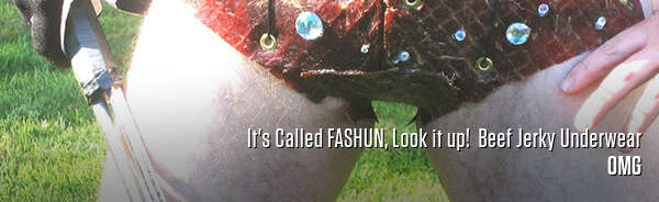 It's Called FASHUN, Look it up!  Beef Jerky Underwear